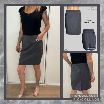 🩶 Jupe crayon anthracite La City – Taille 38 SOLDÉ -20% (vidéo portée dispo ) 🩶