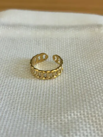 Bague chaîne dorée