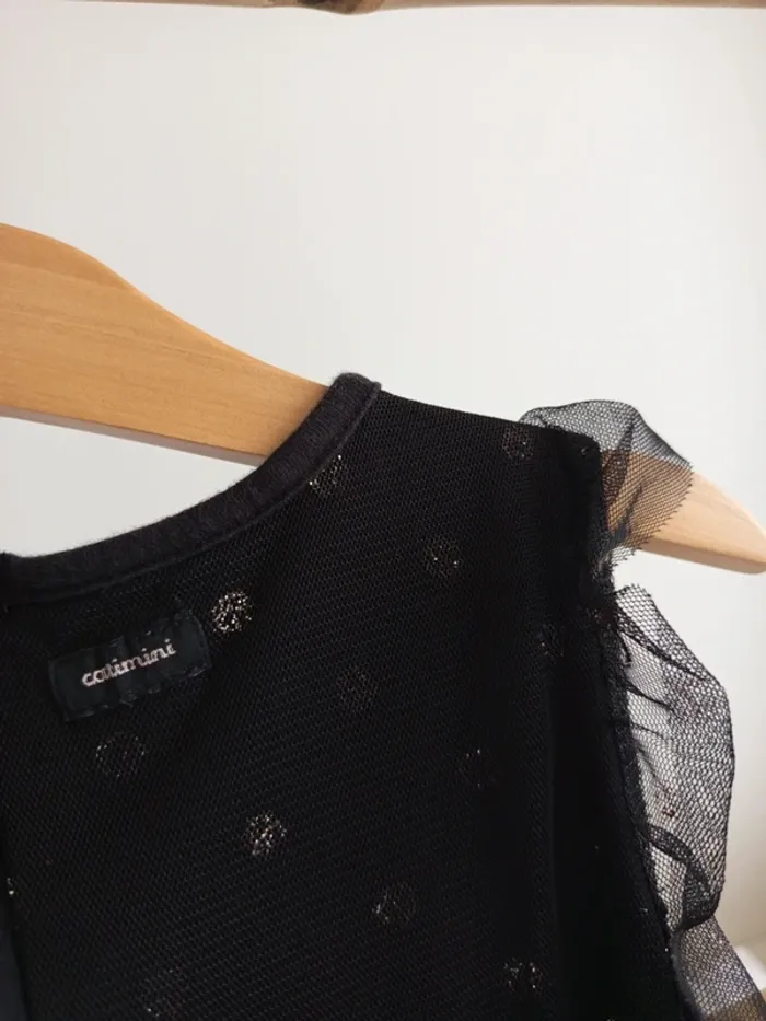 Robe en tulle noire à pois dorés Catimini 8 ans - photo numéro 4