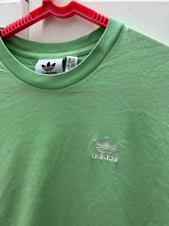T-shirt adidas vert menthe en coton taille xl - photo numéro 2