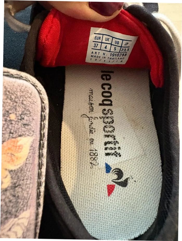 Basket en toile noir le coq sportif 37 très bon etat très peu servi - photo numéro 4