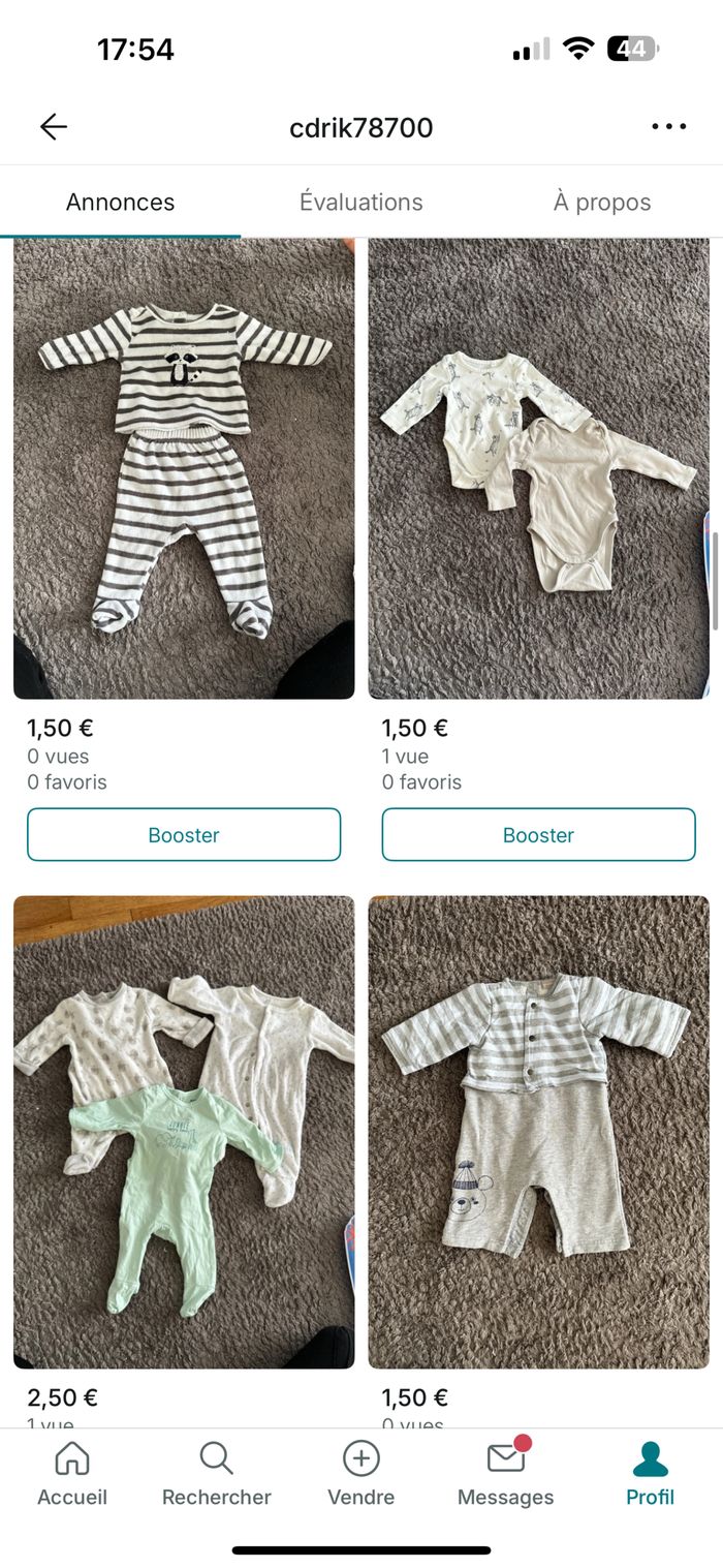 Plusieurs vêtements taille naissance / 1 mois - photo numéro 3