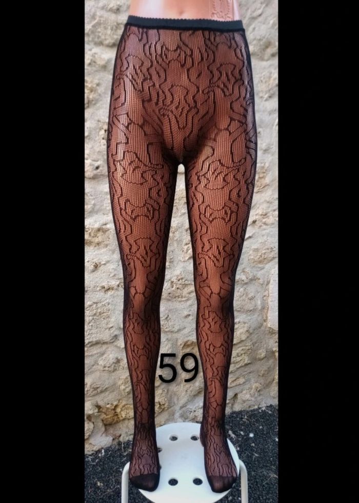 Collant résille motif fantaisie