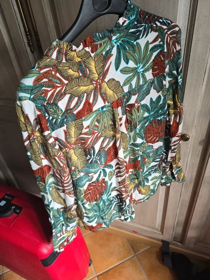 Blouse fleurie et colorée mamouchka paris taille S - photo numéro 7