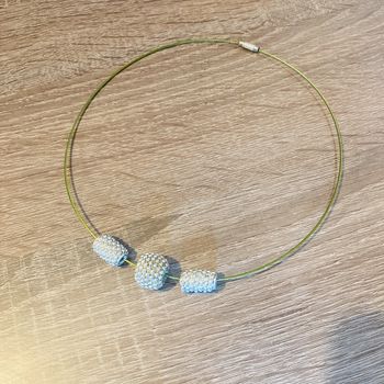 Collier vert et argenté 🌿