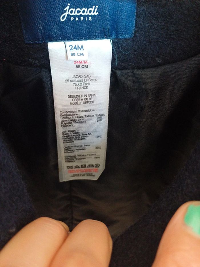 Manteau 70% laine jacadi 2ans - photo numéro 6