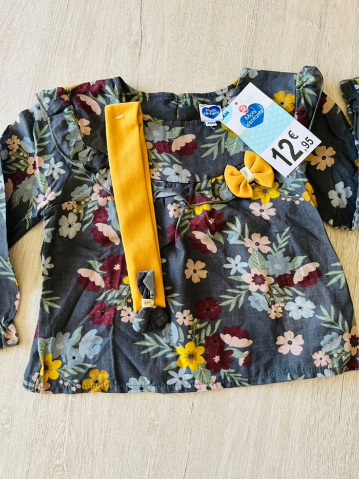 Blouse et bandeau bébé fille neuf mots d enfants - photo numéro 2