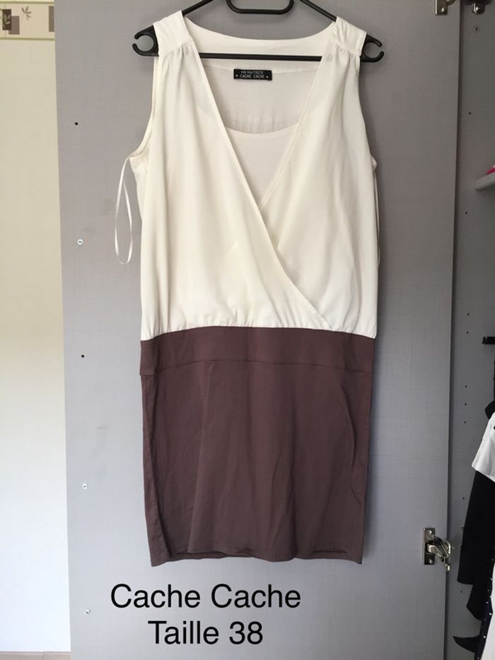 Robe marron/crème Cache Cache Taille 38
