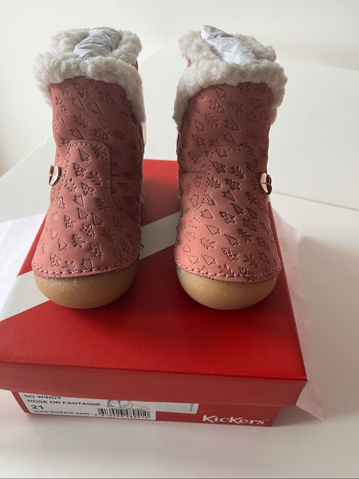 Bottine mi-haute rose kickers - photo numéro 2