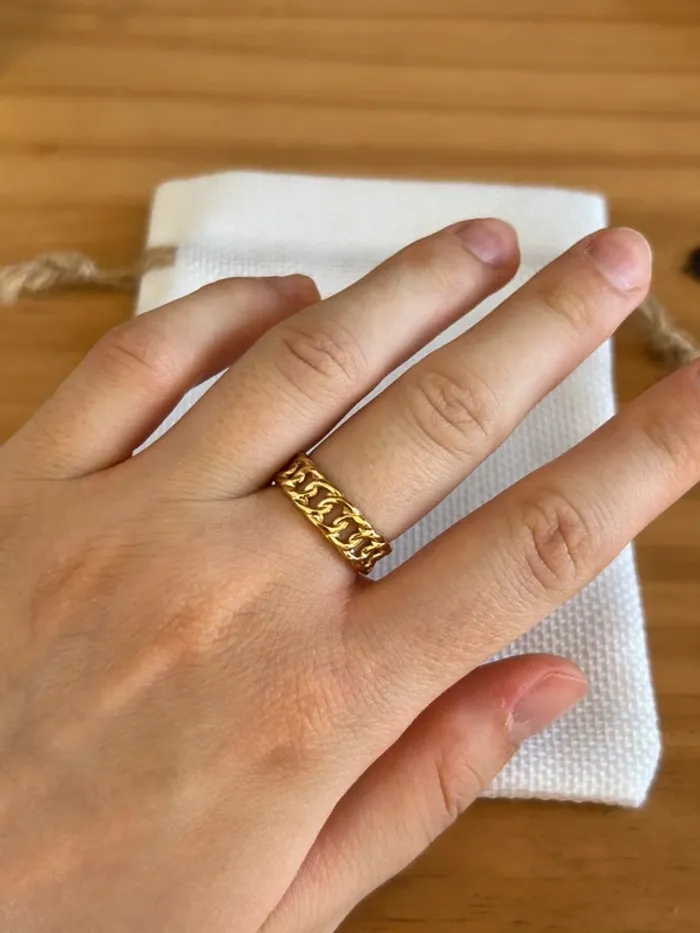 Bague chaîne dorée - photo numéro 2