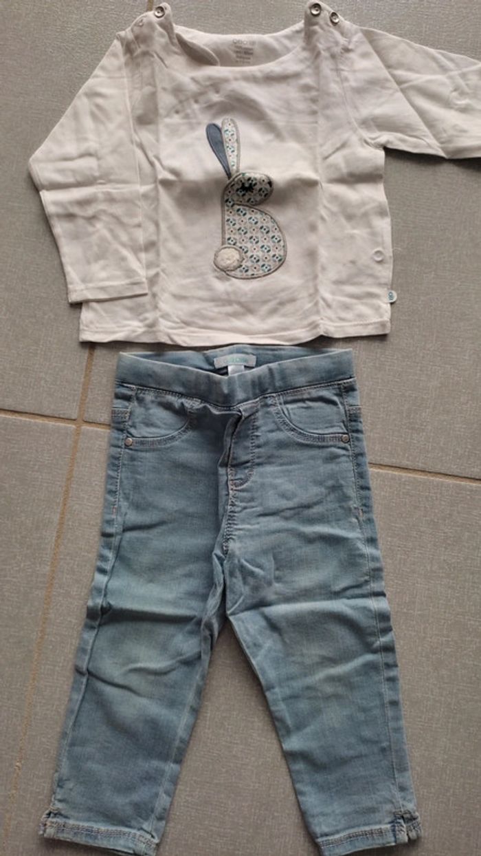 Ensemble t-shirt ML / jean Obaibi T.18M