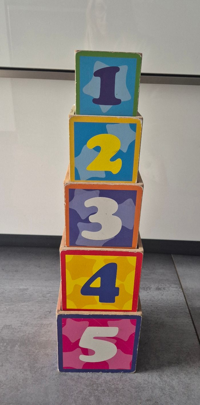 Cubes à empiler en bois vintage - photo numéro 3