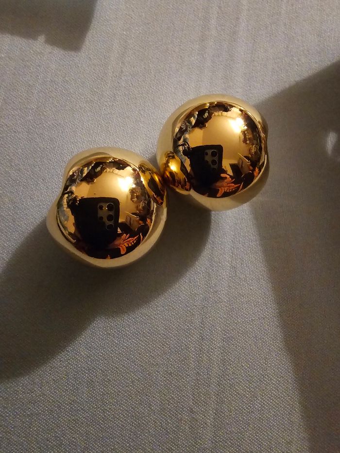Bijoux boucke d oreille ronde dore - photo numéro 2