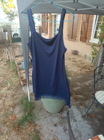 Robe bleu tunique effet nuisette shein