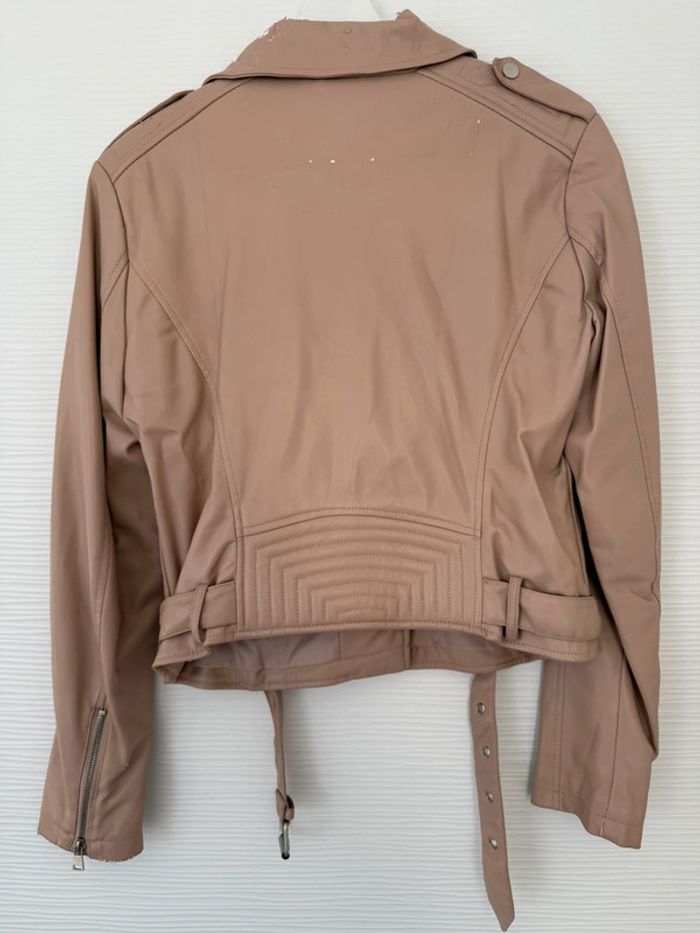 Veste perfecto similicuir rose poudré - photo numéro 6