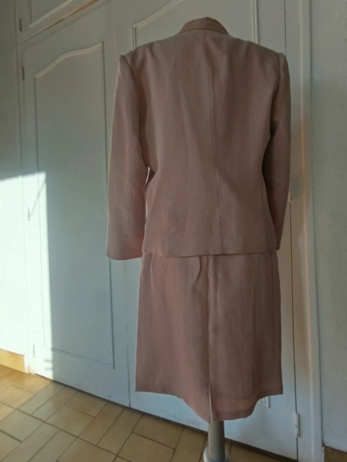 Ensemble tailleur jupe blaser modal matière noble qualité vintage rare Gregory Pat Paris rose t M 38 - photo numéro 13