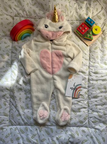 pyjama grenouillère en polaire avec capuche licorne blanc 6 mois in extenso