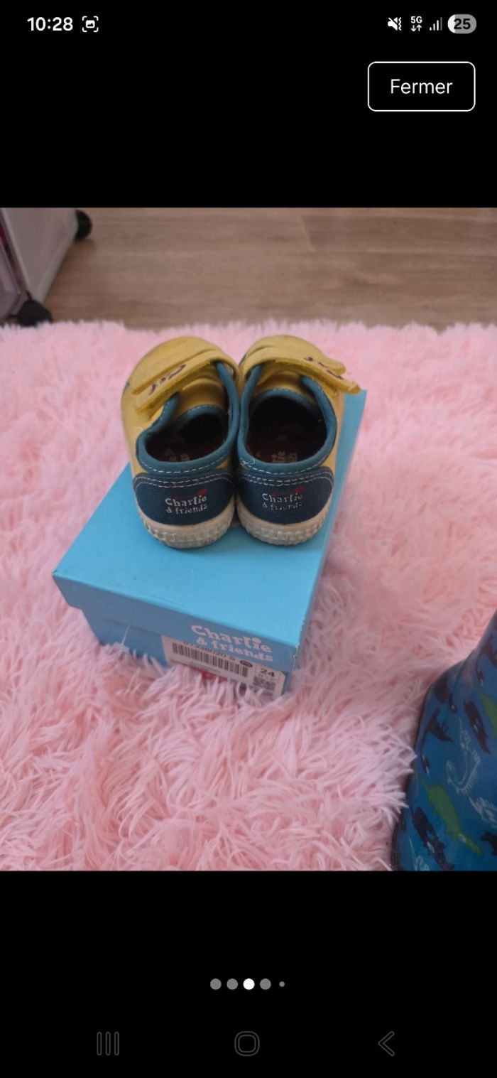 1 paire de bottes+1 paire de tennis garçon taille 24 - photo numéro 3