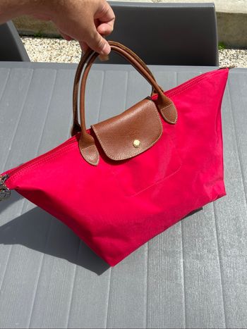 Sac à main Longchamp Le Pliage rouge/rose de taille M