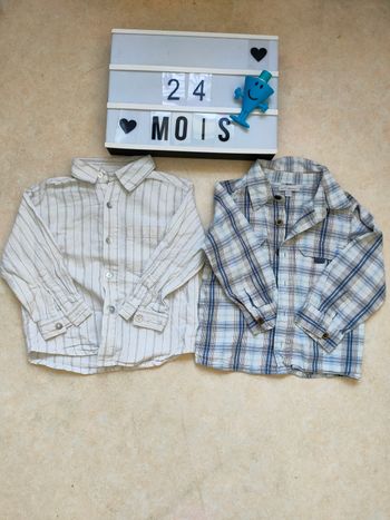 Lot de 2 chemises garçon – 24 mois