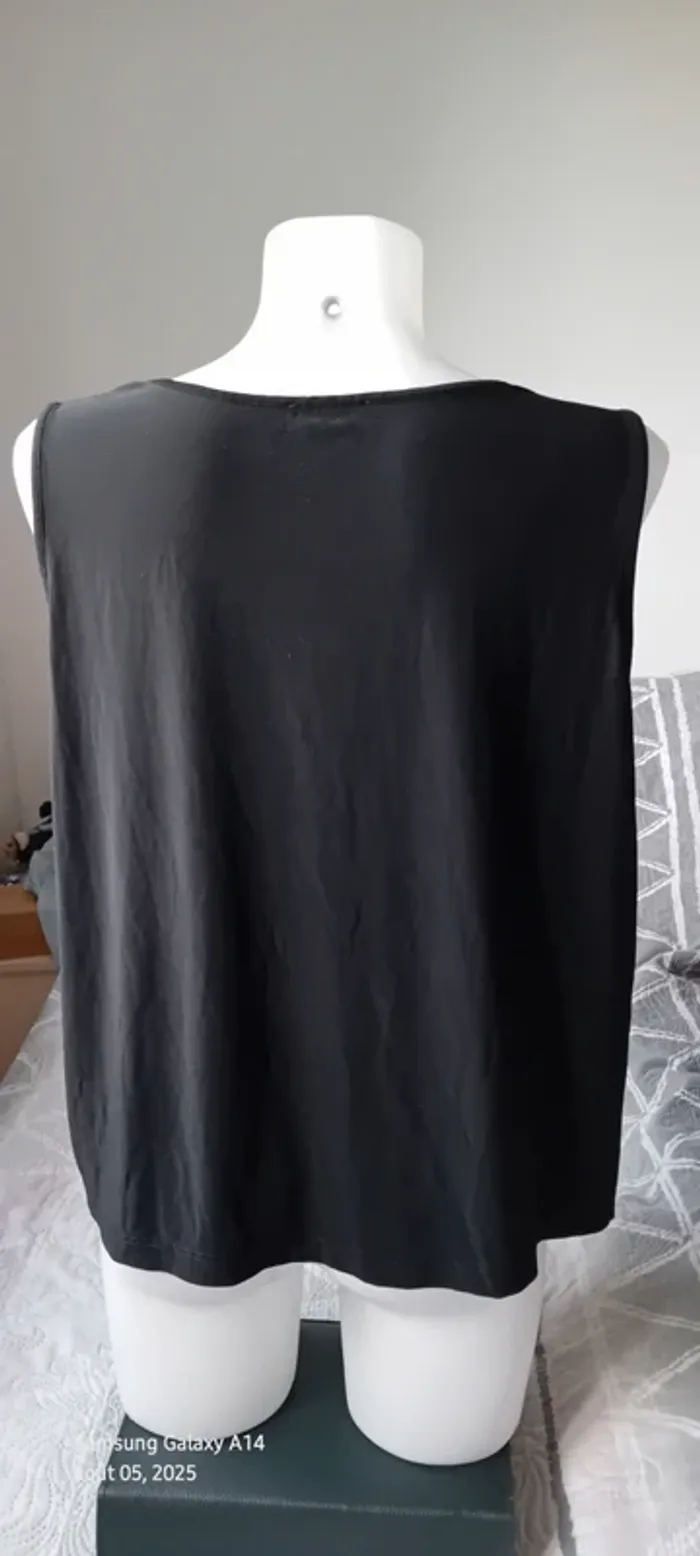 Débardeur fluide col rond noir femme xxl opaline - photo numéro 12