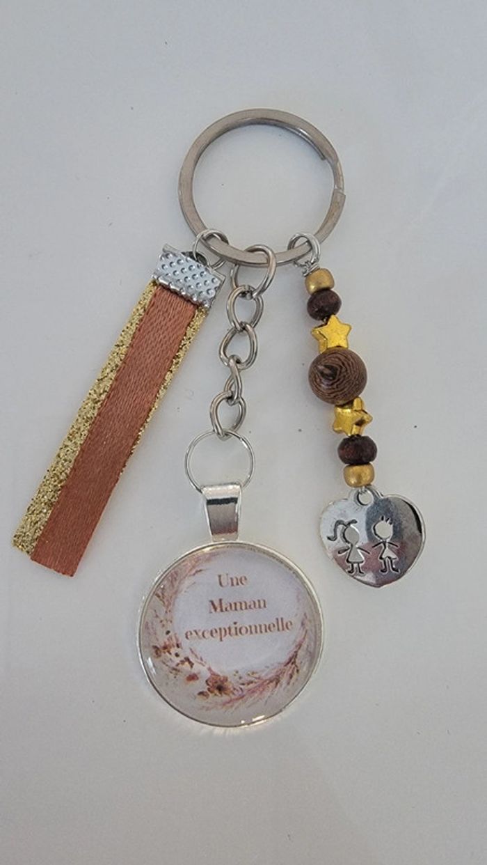 Cadeau maman, porte clé message bijoux de sac " maman exceptionnelle "