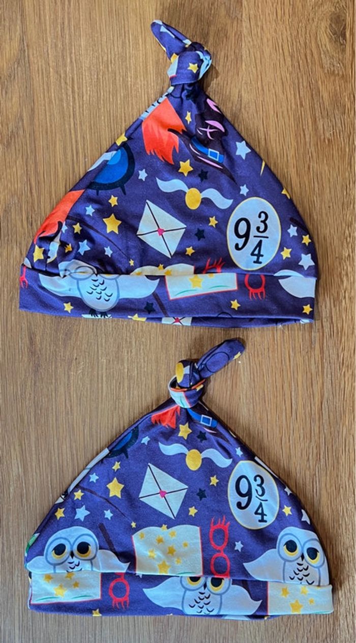 Lot de 2 bonnets en jersey nourrisson Halloween - photo numéro 2