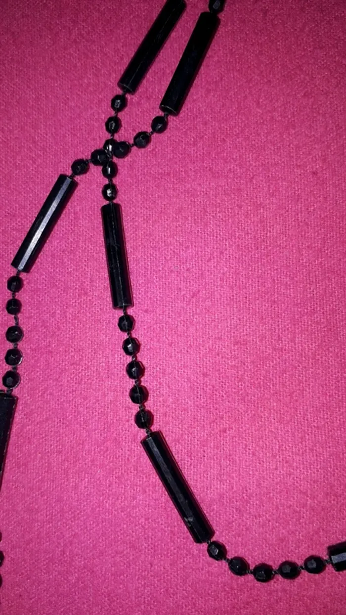 Parure boucle créole et collier noir - photo numéro 3