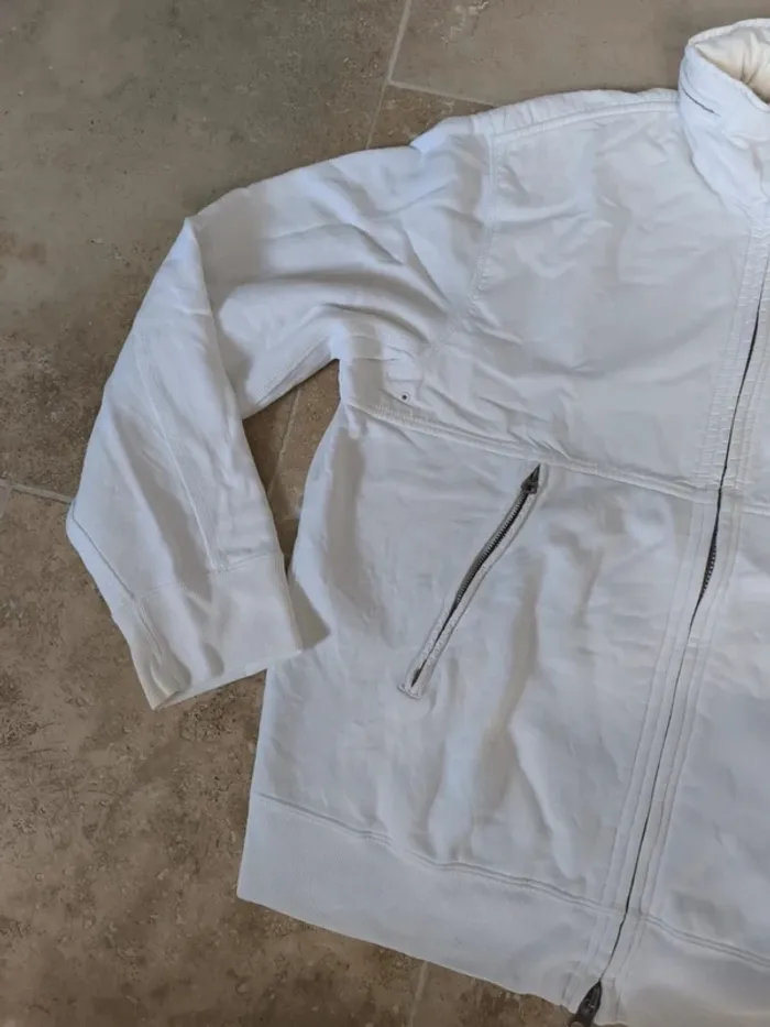 Veste/Jacket zippé bi matière Ralph Lauren L homme blanche excellent état - photo numéro 4