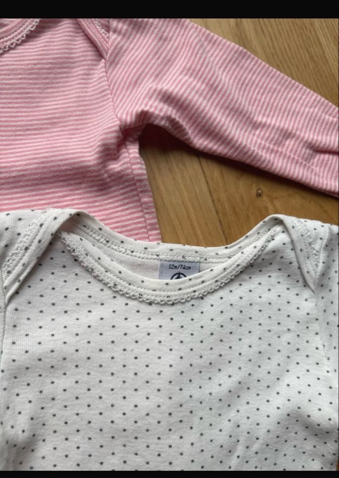 Lot de 2 body filles 12 mois petit Bateau - photo numéro 2