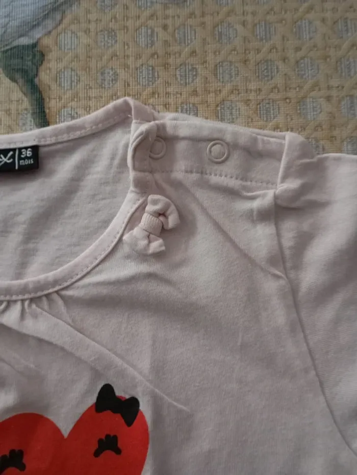 Tee shirt manches courtes 36 mois avec pressions sur l'épaule (294) - photo numéro 3