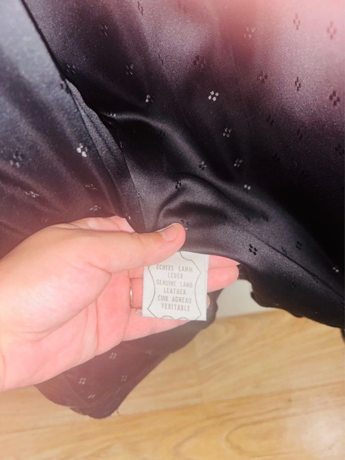 Manteau mixte en cuir d’agneau véritable – Taille S/M - photo numéro 2