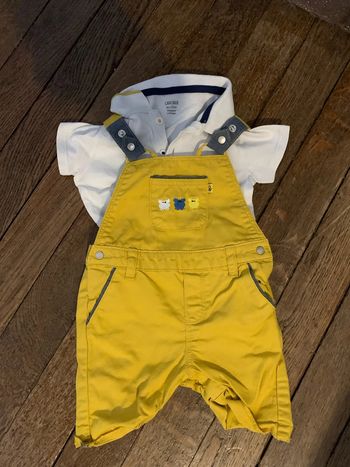 Ensemble salopette et polo bébé 9 mois