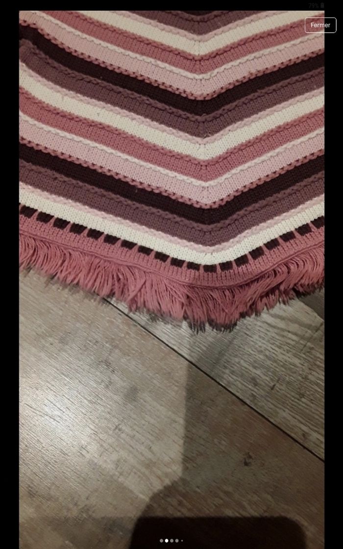 Pull en pointe à rayures rose - photo numéro 3