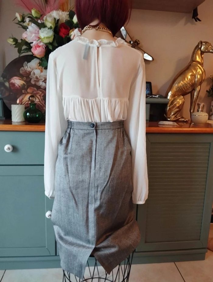 💞 Ensemble Blazer & Jupe Vichy Imitation Lin Collection Vintage Weill T44/46💞 - photo numéro 10