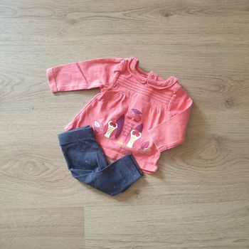 🩷 Ensemble tee-shirt ML legging mois Obaïbi/Kiabi #emyfleury_3moisfille