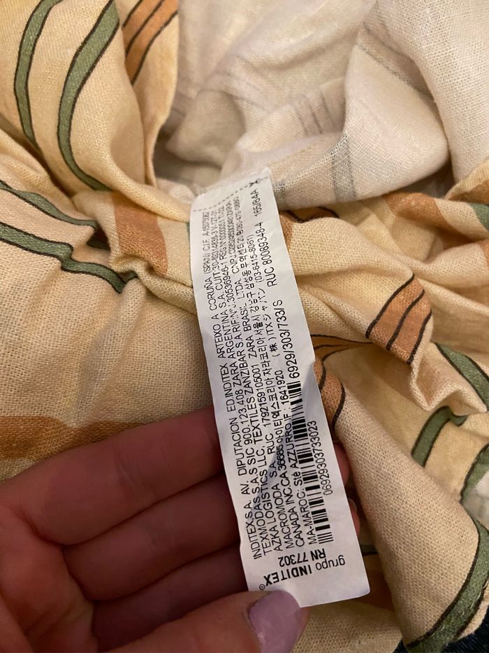 Robe crème courte mélange lin à rayure zara - photo numéro 6