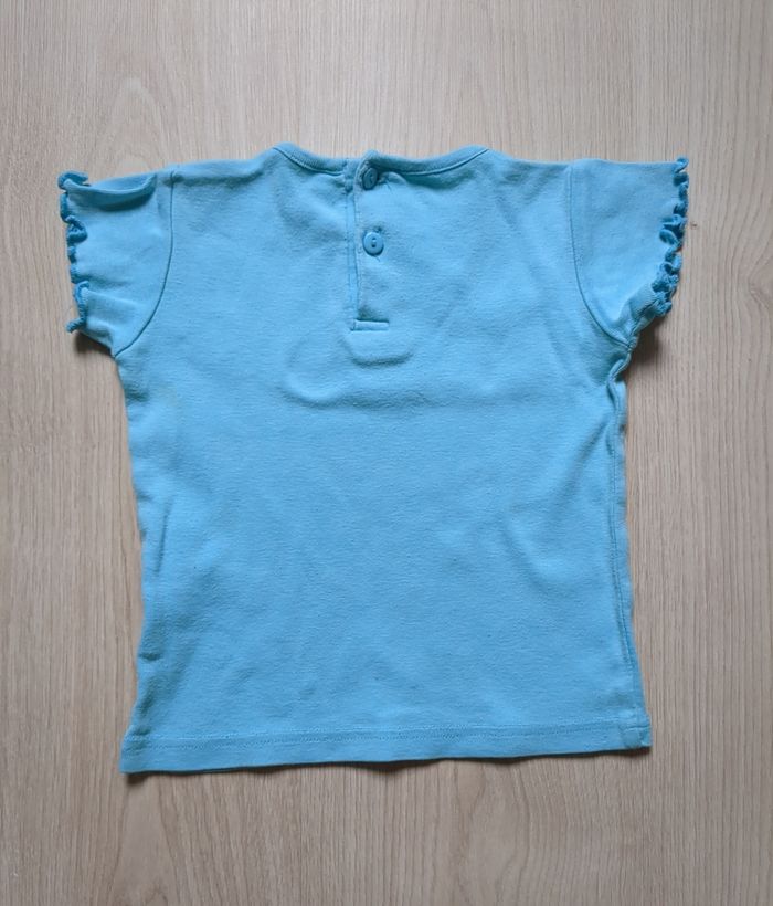 T-shirt bleu papillon 24 mois - photo numéro 3