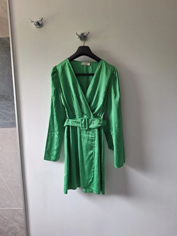 Robe verte femme t36 satinée