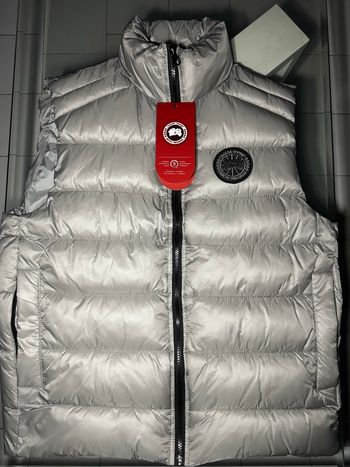 Doudoune sans manches gris argenté taille L