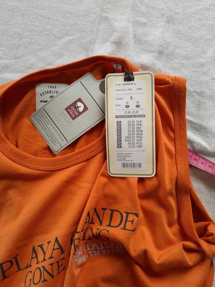 Tee shirt sans manche Tom Tailor brodé neuf avec étiquette - photo numéro 4