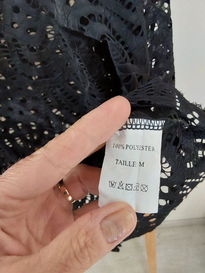 Superbe blouse noire ajourée Moody 's T 38 - photo numéro 7
