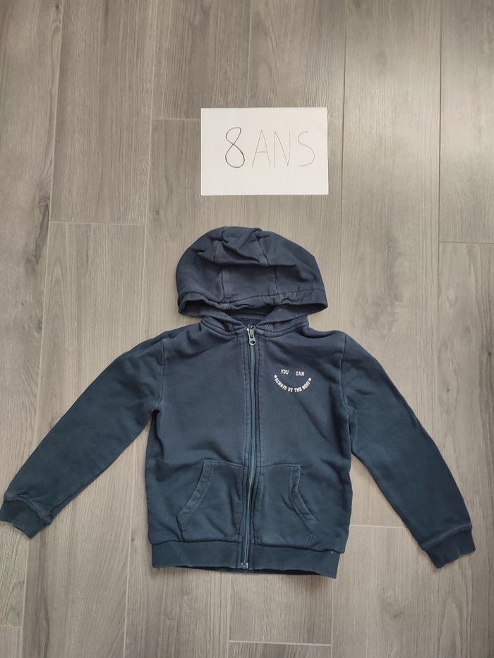 Gilet bleu zippé fille 8 ans