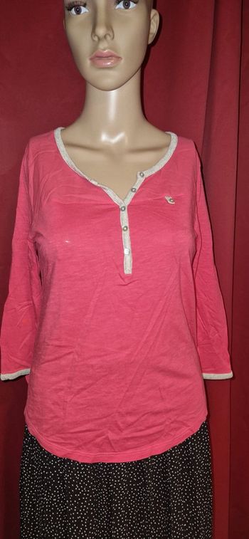T-shirt rose renfort coude argent taille 1