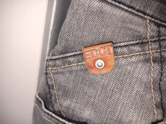 Bermuda cargo en jean gris style vintage taille 40 - photo numéro 3