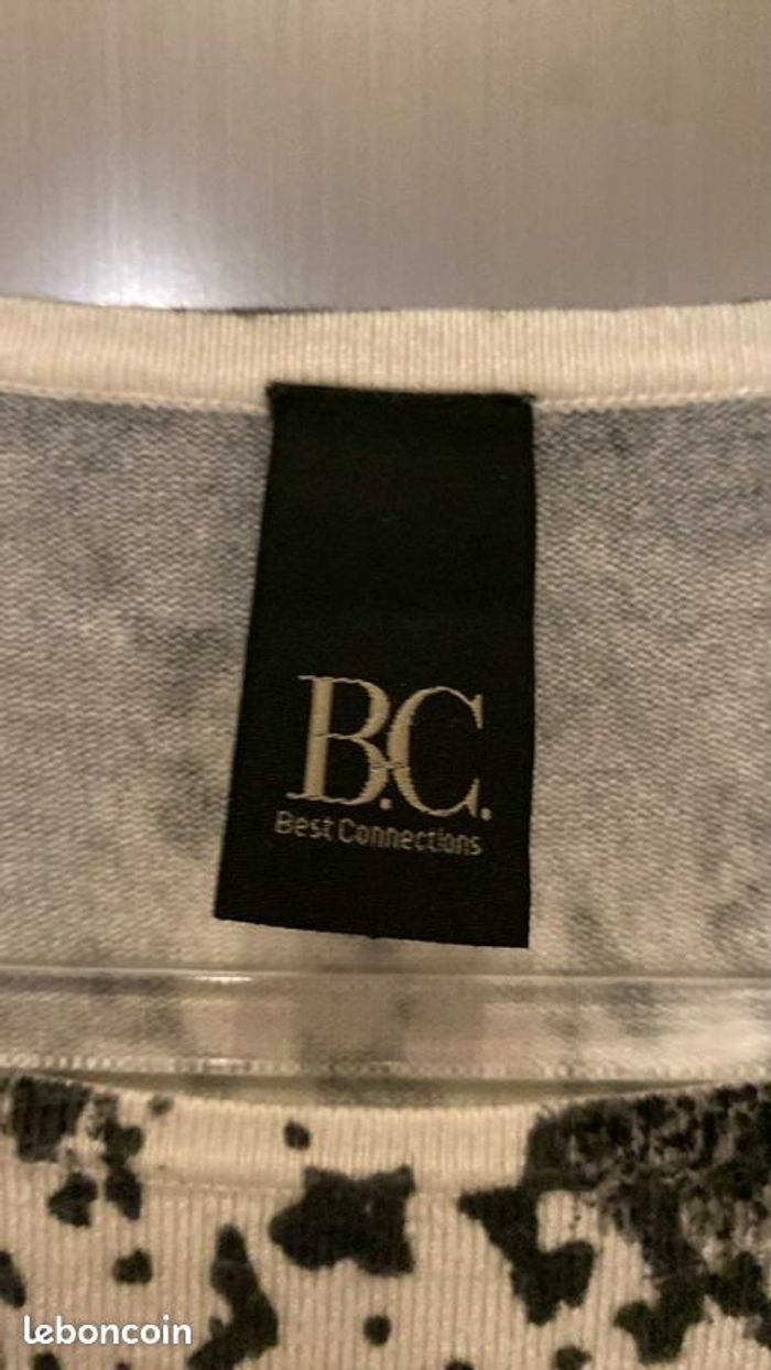 Pull à motifs Best Connections Noir Blanc Gris Taille 38 Helline Femme - photo numéro 3