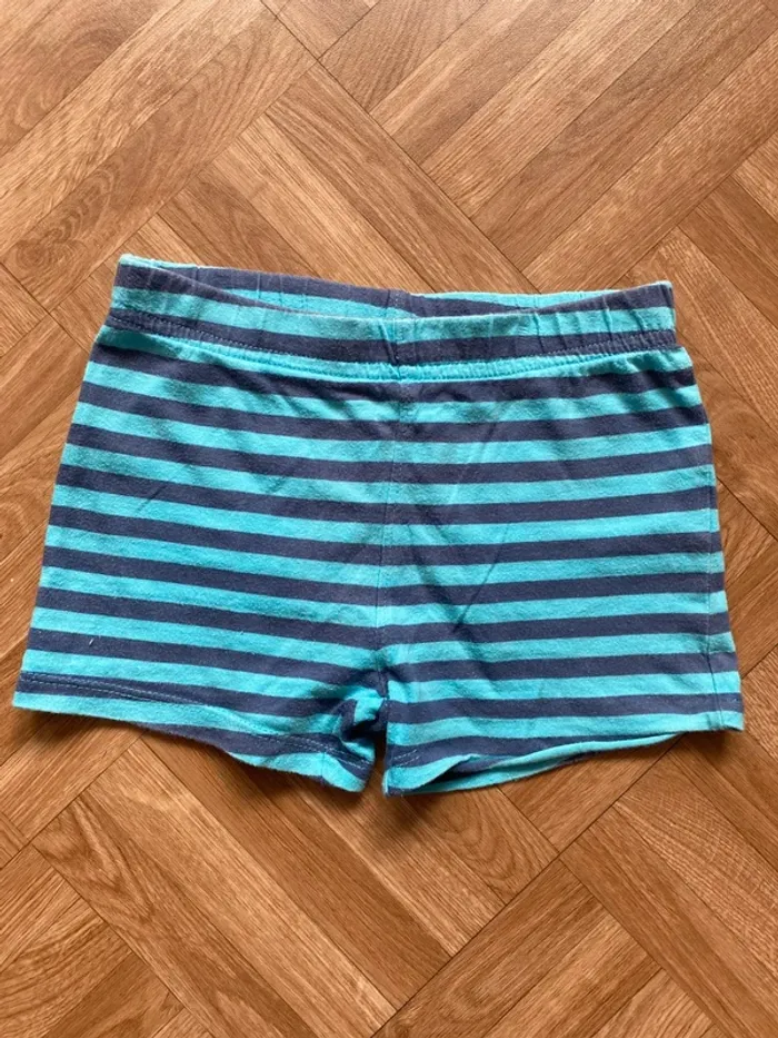 Short bleu à rayures taille 24 mois vintage