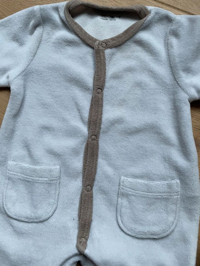 Lot 2 pyjamas velours 1 pièce - Vertbaudet - 1mois - photo numéro 3