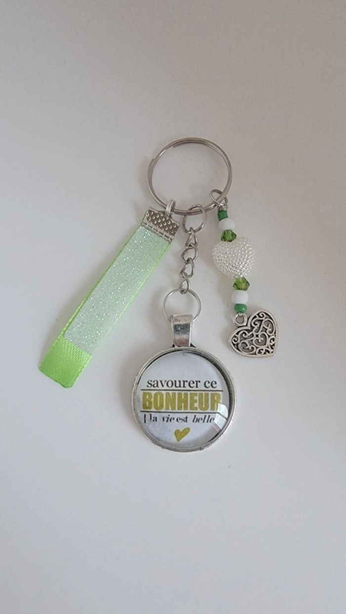 Cadeau pensées positives, porte clé message bijoux de sac " bonheur "