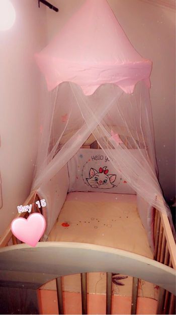 Entourage de lit aristochat rose